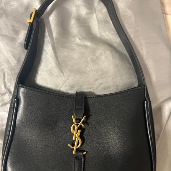 Yves Saint Laurent Black and Gold Shoulder Bag - Picture 1 of 11